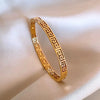 316L Stainless Steel Hollow Great Wall Pattern Bangles Bracelets for Women Jewelry Multicolor Bangles Accessories - Image 1