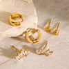 3Pair/set Delicate Bling Cubic Zirconia Stainless Steel Eye Charms Stud Earrings for Women Daily Waterproo - Image 1