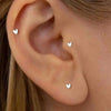 3Pcs Smooth Love Butterfly Back Stud Earrings For Women, Gold Plated Heart Earrings Silver Color lMinimalist Jewelry Gift - Image 2