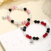 2 pcs of Spider Pendant Herat Shape Magnet Bead Elastic Couple's Bracelets, Bff Jewelry Gift - Image 2