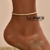 316L Stainless Steel Link Anklet for Women Gold Color 4MM Classic Chain Foot Anklet - Image 1