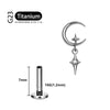 Titanium Crescent Moon Cartilage Earring Dainty Helix Tragus Labret Screwback Stud Piercing Body Jewelry - Image 11