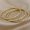 3pcs Gold Color Twist Stainless Steel Bangle Bracelet Chic Classic Tibetan Buddha Bracelet Golden Stacked Bangles For Women - Image 2