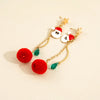 Cute Christmas Elk Dangle Earrings For Women Xmas Deer Butterfly Knot Pearl Zircon Earring Christmas Year Jewelry Gifts - Image 11