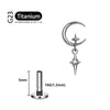 Titanium Crescent Moon Cartilage Earring Dainty Helix Tragus Labret Screwback Stud Piercing Body Jewelry - Image 13