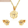 Flower Rose Jewelry Sets For Women Fairy Moon Stars Pineapple Pendant Necklace Earrings Romantic Office Accessories - Image 2