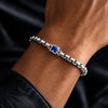 Men's Zircon Charm Bracelet, 4mm Square Chain Stainless Steel Bracelets, Jewelry Gift for Men - Image 1