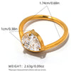 Statement Stainless Steel Delicate Shiny Cubic Zirconia Ring For Women Gold Pvd Plated Finger Jewelry Gift - Image 16