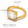 Statement Stainless Steel Delicate Shiny Cubic Zirconia Ring For Women Gold Pvd Plated Finger Jewelry Gift - Image 18