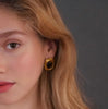Products Statement Nature Stone Tiger-eye Earrings Gold Plated Stainless Steel Pearl Stud Earrings for Women - Image 5