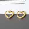 Open Heart Hoop Earrings in Gold Tone or Silver Tone - Image 37