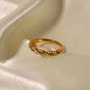 Simply Dainty Twisted Pearl Pvd Gold Plated Stainless Steel Stacking Ring inoxydab - Image 5