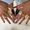 Imitation Pearl Stainless Steel Gold Color Ring for Women Engagement Party Gift Temperament Jewelry - Image 1