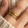 Stainless Steel Textured Rings with Starburst Heart and Three-Piece Options - Image 6