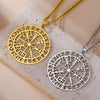 Vintage Viking Compass Rune Pendant Necklace Stainless Steel Nordic Odin Vegvisir Amulet Punk Party Jewelry Gift - Image 1