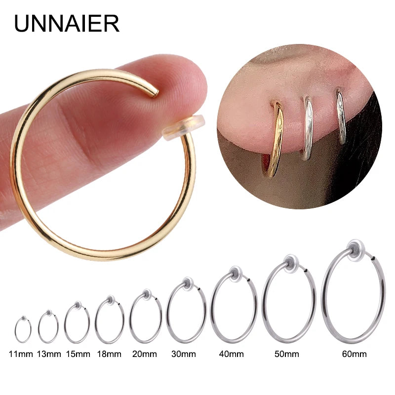 1 Pair Ear Cuff Fake Hoop Earrings Man Without Drilling Ear Clip On Earrings For Women Without Piercing Earring Non-Hole - Image 1