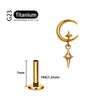 Titanium Crescent Moon Cartilage Earring Dainty Helix Tragus Labret Screwback Stud Piercing Body Jewelry - Image 17