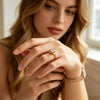 Wave Drop Round Zircon Ring Minimalist 316L Stainless Steel Women's Rings Gold Plated Accessories - Image 2