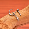 Titanium Crescent Moon Cartilage Earring Dainty Helix Tragus Labret Screwback Stud Piercing Body Jewelry - Image 5