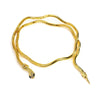 AENSOA   Punk Multilayer Metal Alloy Gold Black Color Cool Bendy Snake Necklace Bracelet for Women Men Chunky Jewelry