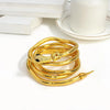 AENSOA   Punk Multilayer Metal Alloy Gold Black Color Cool Bendy Snake Necklace Bracelet for Women Men Chunky Jewelry
