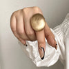 ALLYES  Elastic Rope Adjustable Rings for Women Men Irregular Geometric Matte Chunky Gold Color Finger Ring Charm Jewelry