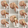 ALLYES  Elastic Rope Adjustable Rings for Women Men Irregular Geometric Matte Chunky Gold Color Finger Ring Charm Jewelry