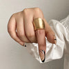 ALLYES  Elastic Rope Adjustable Rings for Women Men Irregular Geometric Matte Chunky Gold Color Finger Ring Charm Jewelry