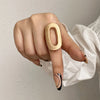 ALLYES  Elastic Rope Adjustable Rings for Women Men Irregular Geometric Matte Chunky Gold Color Finger Ring Charm Jewelry