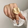 ALLYES  Elastic Rope Adjustable Rings for Women Men Irregular Geometric Matte Chunky Gold Color Finger Ring Charm Jewelry