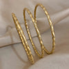 3pcs Gold Color Twist Stainless Steel Bangle Bracelet Chic Classic Tibetan Buddha Bracelet Golden Stacked Bangles For Women - Image 3