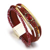 Charm Crystal Stone Beaded Leather Bracelet for Women Retro Metal Tube Handmade Braided Multilayer Wrap Bracelets Jewelry - Image 8