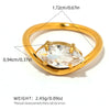 Statement Stainless Steel Delicate Shiny Cubic Zirconia Ring For Women Gold Pvd Plated Finger Jewelry Gift - Image 20
