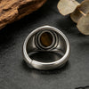 Vintage Silver Tiger's Eye Stone Rings 10 14MM Retro Style Large Stone Finger Rings Jewelry for Men - Image 3