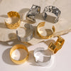 Unique Stainless Steel Metal Wide Cuff Open Bracelet Bangle Gold Pvd Plated Essential - Image 4