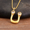 Shiny A-Z Letters Inlaid Rhinestones Pendant Necklace For Female Male Initial Name Clavicle Chain Accessories - Image 25
