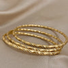 3pcs Gold Color Twist Stainless Steel Bangle Bracelet Chic Classic Tibetan Buddha Bracelet Golden Stacked Bangles For Women - Image 6
