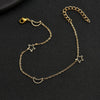 Women's Hollow Heart Star Moon Anklet Adjustable Shiny Beach Ankle Bracelet, Summer Jewelry Sparkly Gift for Her - Image 9