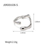 Stainless Steel Open Ring Personality Charms Pvd Gold Plated Jewelry for Women - Image 9