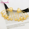 Dubai Gold Plated Jewelry Earrings Set Banquet Drop Women Lady Big Earrings for Girls Golden Hoop Earrings - Image 5