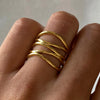 Stainless Steel Jewelry Minimalist Metal Golden Pvd Plated Opening Ring for Women Pour Party Gift - Image 1