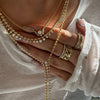 Miranda Y-Style Multi-Zircon Snake Chain Necklace with Tassel Starburst Pendant Light Round Bead Design for Sweat - Image 1