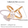 Statement Stainless Steel Delicate Shiny Cubic Zirconia Ring For Women Gold Pvd Plated Finger Jewelry Gift - Image 32