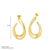 Chamica Stainless Steel Chunky Teardrop Earrings for Women Gold Plated Big Statement Hoops Jewelry - Image 8