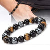 1 Natural Black Obsidian Hematite Tiger Eye Bead Bracelet For Men Magnetic For Women Soul Jewelry - Image 3