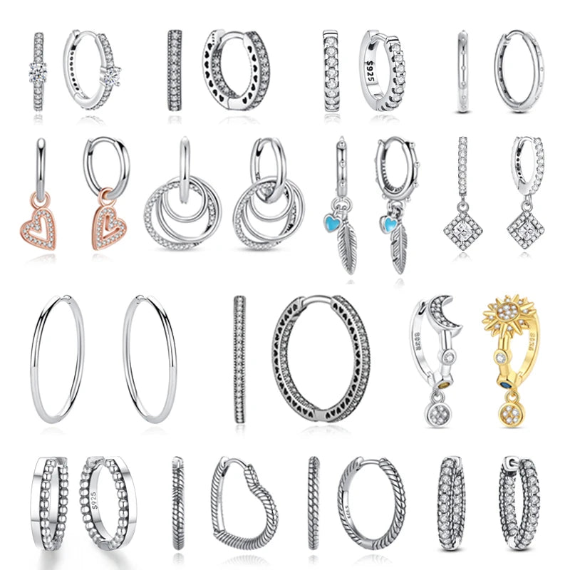 Heart and Hoop Earrings with Cubic Zirconia in Many Styles - Image 1