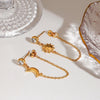 Star And Moon Stur Earrings For Women Allergy Stainless Steel Gold Color Daily Wear Jewelry - Image 4