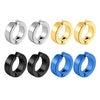 4Pairs Stainless Steel Men's Ear Clips Punk Style Gold Plated Non-Pierced Fake Piercing Earrings for Women Men - Image 1