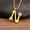 Shiny A-Z Letters Inlaid Rhinestones Pendant Necklace For Female Male Initial Name Clavicle Chain Accessories - Image 18