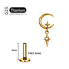 Titanium Crescent Moon Cartilage Earring Dainty Helix Tragus Labret Screwback Stud Piercing Body Jewelry - Image 8
